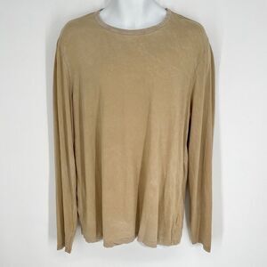 Cotton Citizen NEW Classic Crew Neck Long Sleeve Shirt Sz L Vintage Cashew Tan